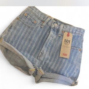 Levi's Striped Blue Jean Shorts